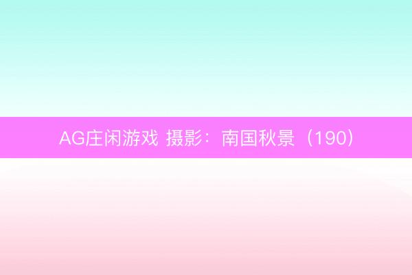 AG庄闲游戏 摄影：南国秋景（190）