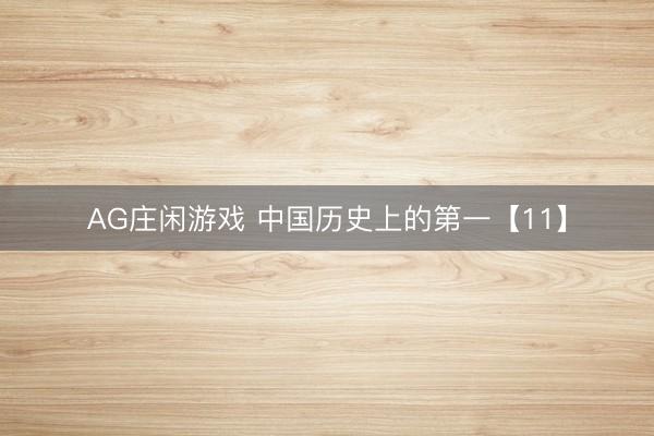 AG庄闲游戏 中国历史上的第一【11】