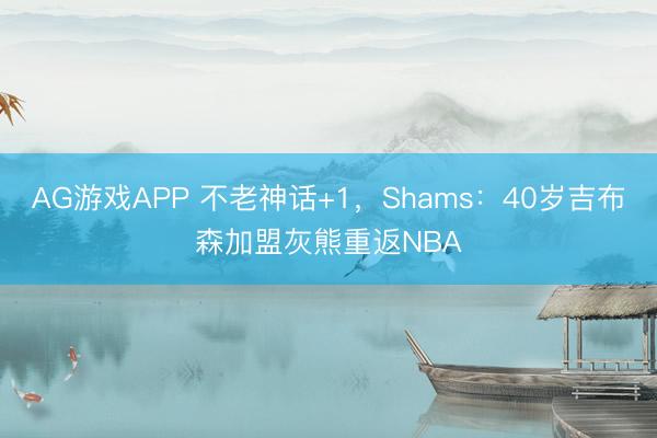 AG游戏APP 不老神话+1，Shams：40岁吉布森加盟灰熊重返NBA